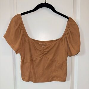 American Eagle Outfitters Brown Crop Top (size medium)